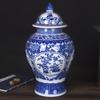 Estilo chinês azul e branco grande vaso celestial Jingdezhen vaso de cerâmica porcelana corredor casa sala de estar decorações ornamentos