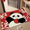 2026 Nuevo Terciopelo de Cristal Rojo Alfombra de Piso para Casa Nueva Festiva Resistente a Manchas y al Desgaste Felpudo Felpudo Puerta de Entrada