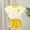 Ropa para Niños Estilo Coreano Conjunto de Verano para Niños y Niñas, Conjunto Delgado para Bebé, Camiseta con Bordado y Pantalones Cortos Set de 2 Piezas