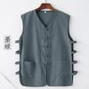 Estilo Chinês Estilo Tang Colete Masculino Colete Estilo Chinês Verão Fivela de Cintura Meia-idade e Idosos Colete Solto Moletom