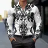 Camisa de manga larga para hombre con estampado retro de vaquero occidental, top casual, suministro transfronterizo, ropa de hombre, primavera/otoño, resistente a las arrugas