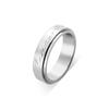 Anillo de Acero de Titanio Estilo Punk Hip-Hop para Hombre Acero Inoxidable Doble Capa Giratorio Descompresión Anillo de Pareja Europeo y Americano