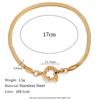 Moda Europeia e Americana Nicho Corrente Simples Lâmina Corrente Pulseira Aço Inoxidável Banhado a Ouro 18K Fivela de Estilingue Clipe Pulseira