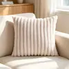 Almofada de Pelúcia Listrada Amazon Ins Nordic Light Luxury de Pelo de Coelho Sintético para Sofá de Sala, Almofada de Pelúcia Lisa, Almofada Transfronteiriça