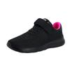 Zapatillas de deporte para niños, de malla doble, transpirables, para niños medianos y grandes, populares zapatillas de running para niños, suela suave, todas negras