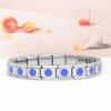 Amazon Pulsera Personalizada de Acero Inoxidable Azul con Cara Sonriente de Lujo Ligero, Sección Única de 9 mm, Combinación DIY Versátil, Cadena de Pulsera Xy