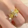 Anel Popular Xiaohongshu de Renda Estrela Cetim de Seda Escovado Super Brilhante Design de Nicho Anel Elegante de Alta Qualidade para Mulheres