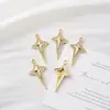 Colgante Chapado en Diamante Full Diamond Estrella de Ocho Puntas Marca Hip-Hop Llave Cruz Estrella Accesorios de Joyería Colgante de Collar DIY