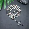 Amazonas Piedra Natural Colgante de Cruz Collar Piedra Ojo de Tigre Cruz Vesícula Biliar de Hierro Rosario para Hombres Collar Venta al por Mayor