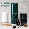 Taza Multifuncional Portátil para Enjuague Bucal de Viaje, Lujo Ligero, Taza para Cepillo de Dientes Portátil, Caja de Almacenamiento para Cepillo de Dientes y Pasta de Dientes, Juego de Taza para Lavado Dos en Uno
