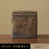 Cerámica Rugosa Sellada Lata Pequeña de Té Lata de Almacenamiento Retro Caja de Té Cuadrada para Almacenamiento Doméstico Almacén de Té Cerámico a Prueba de Humedad