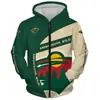 Suéter con cremallera de rugby NFL impresión digital 3D talla europea cárdigan con capucha para hombre camisa de pareja transfronteriza nuevo