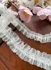 Puntos DIY Malla Ancha Extendida Ropa de Bebé Volante Plisado Borde de Falda Decorativo Encaje