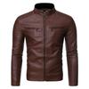 Casaco de couro PU jaqueta masculina primavera/outono/inverno jaqueta de couro slim-fit moderna espessada bonita casual jaqueta de motociclista