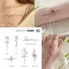 Adesivos de Tatuagem Colorida Latina à Prova d'Água para Mulheres Borboleta de Longa Duração Estilo Semi-Permanente de Alta Qualidade Letras Inglesas Frescas para Meninas
