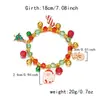 Pulsera de Cristal con Perlas Cruzada Europea y Americana Nueva de Navidad para Mujer Versátil Incrustada de Diamantes Accesorios de Muñeco de Nieve Copo de Nieve Pulsera