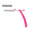 Soporte plegable para cuchillo de dar forma a las cejas soporte para cuchillo de pluma venta caliente cuchillo portátil para dar forma a las cejas con soporte para cuchillo raspador de cejas entrega de una sola pieza