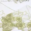 Encaje de Adorno de Malla Bordada con Hilo Dorado Verdoso Fresco Verde Primavera Tanglong para Dobladillo de Vestido Falda Accesorios de Encaje
