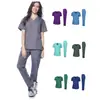 Conjunto de Uniforme de Trabajo Transfronterizo Más Vendido con Cuello en V, Lavable, de Secado Rápido, Duradero, para Doctores y Enfermeras, Personalizable