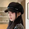 Gorro Octagonal de Lana para Mujer Otoño e Invierno 2026 Gorro de Artista Vintage que Hace que la Cara Parezca Más Pequeña, Boina Versátil