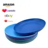 Suministro transfronterizo de paja de trigo 20 cm placa de grano vertical plato de aperitivos plato de postre plato de plástico venta al por mayor juego de platos de cena de plástico