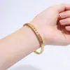 Pulseira Popular Transfronteiriça de Aço Titânio Não Desbota com Listras e Incrustações de Diamante, Pulseira Transfronteiriça Europeia e Americana de Aço Inoxidável para Mulheres