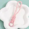 Nuevo Color Dopamina Nudo de Diamante Cordón Tejido a Mano Funda para Teléfono Móvil Llavero Colgante de Bolso de Moda Hebilla de Cuerda