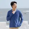 Ropa Casual con Protección Solar para Pesca para Hombres 2026 Nuevo Verano Seda de Hielo Ligera Transpirable Ropa con Protección Solar Juvenil para Hombres