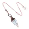 Suministro Transfronterizo Colgante Péndulo de Cristal de Color Rojo Antiguo Soporte de Flores Retro Resina Cónica Hexagonal Ágata Grava Péndulo