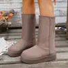 2026 Nuevo Modelo de Invierno de Comercio Exterior para Mujer Botas de Nieve Calientes Forradas de Polar, Zapatos de Algodón Gruesos de Caña Alta, Zapatos de Algodón de Suela Gruesa de Doble Uso Talla Grande
