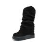 Botas Plataforma Femininas 2026 Outono e Inverno Novo Estilo Botas Curtas para Mulheres, Botas Emagrecedoras que Aumentam a Altura, Design Moderno Botas de Cano Médio Estilo Melard