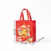 Bolsa Tote de Tecido Não Tecido Vermelha com a Palavra "Fur" Impressa, Bolsa de Presente de Ano Novo, Bolsa de Presente Espessa para Tabaco e Bebidas Alcoólicas, Bolsa de Doces de Halloween