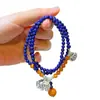 Pulseira de Prata 925 de Alta Qualidade Lápis Lápis Lápis Natural Cheia de Mel Cera de Abelha Antiga Pulseira de Múltiplos Círculos