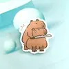 Broche decorativo de acrílico para niños, insignia de capibara de dibujos animados, pequeño regalo con texto inspirador, venta al por mayor DIY personalizado