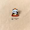 Broche de panda de estilo chino de Año Nuevo, insignia de metal con dibujos animados, accesorios para bolsos y ropa, regalo pequeño.