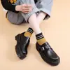 Sapatos Baixos de Couro com Solado Grosso Audemars Piguet 1461 para Mulheres com Fivela, Couro Genuíno, Versátil Casual Estilo Britânico Estudante Sapatos Plataforma de Aumento de Altura