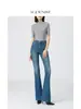 Jeans Básico de Cintura Alta com Stretch em Quatro Direções e Micro-Flare para Mulheres, Ajustado ao Corpo Retro Nostálgico, Levanta Bumbum, Emagrecimento, Novo Estilo Primavera 2026