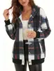 2026 Europea AliExpress Amazon Otoño/Invierno Nueva Moda Bloque de Color Cuadros Chaqueta Abrigo Casual con Capucha Mujer
