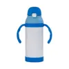 Termo Infantil de Transferencia Térmica Acero Inoxidable Recubrimiento Liso Foto Logo Impreso Tapa Pop-Up con Popote Hervidor de Agua Aislado