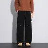 Novedad Otoño/Invierno 2026: Pantalones de Trabajo Casuales para Hombre de Punto Pesado de Pierna Recta con Jacquard de Patrón de Dinero, Modernos y Cómodos