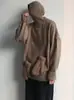 Directo de Fábrica Ins Moda Coreana Suéter de Punto Holgado Cuello Alto para Hombre Otoño Invierno Color Sólido Ropa Interior de Punto