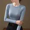 Camisa Base de Algodão Modal Nova Outono 2026 para Mulheres, Gola Redonda, Roupa Íntima Interna de Lã, Corte Justo, Vermelho, Top com Toque de Luxo