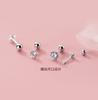 S925 Prata Única Diamante Orelha Prego Feminino Orelha Furo Parafuso Fio Design Orelha Osso Unha Macho Parafuso Parafuso Dormindo Livre Brinco Maré
