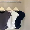 Camiseta de Manga Corta Ajustada para Chica Atractiva, Estilo Puro Deseo, Nueva Camiseta Básica de Color Sólido para Mujer con Cuello Redondo para Verano