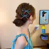 Grampo de Cabelo Elegante de Laço de Jeans Cereja para Mulheres, Presilha Lateral para Franja, Novo Acessório de Cabelo 2025