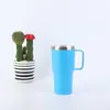 Taza de coche personalizada de 30 oz/40 oz con asa, taza de coche aislada al vacío de acero inoxidable de doble capa para café y té de leche