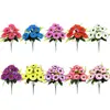 Flores Artificiales Transfronterizas 6 Cabezas de Frangipani Adornos de Decoración para Sala de Estar Estilo Pastoral Flores de Ingeniería Flores de Seda de Girasol