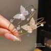 Pulseira Aberta Asa de Borboleta Dupla Camada com Zircônia Cúbica Estilo Coreano para Mulheres Elegante Versátil para o Dia a Dia Joia de Mão com Toque de Luxo Leve Venda por Atacado