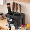 Suministros de cuchillos de cocina Soporte de cuchillos multifuncional montado en la pared Estante de almacenamiento Jaula para palillos sin perforaciones Estante de almacenamiento integrado Soporte para palillos