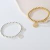Pulsera Fu redonda de plata esterlina s925 para mujer, con incrustaciones de diamantes, cuerda elástica de moda nacional, cuentas redondas, pulsera para mujer, venta al por mayor de fábrica